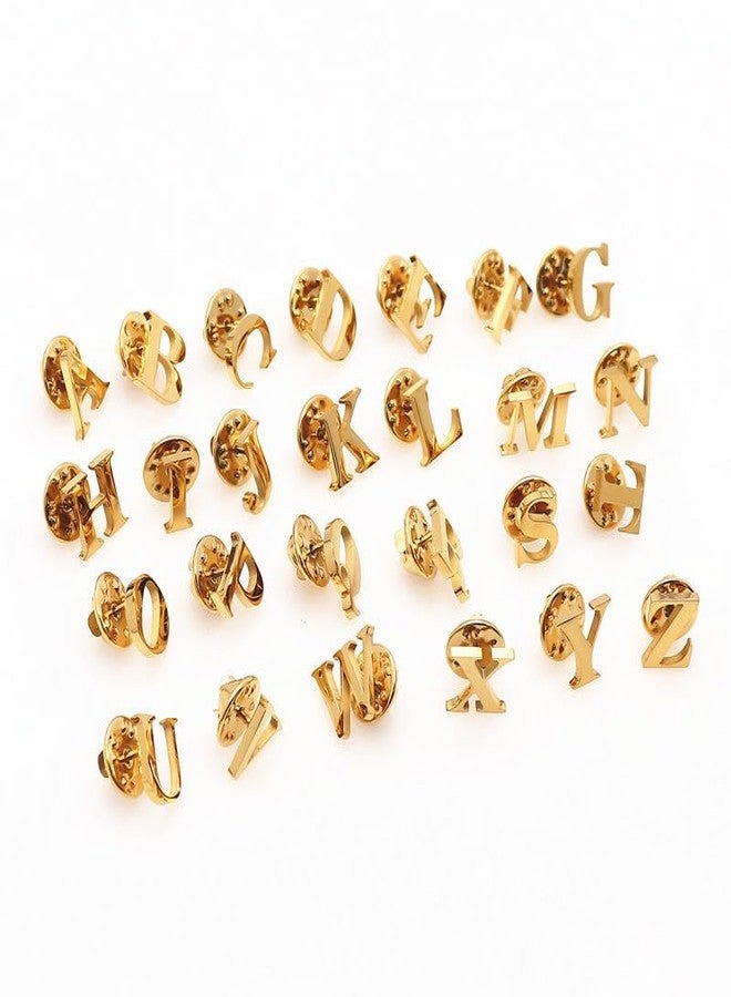 vmcoatdu A-Z Initial Pins 26 Letters V Pins 18K Gold Plated and Silver Tone Metal Brooch Breastpin Badge (V Gold Plated) - Image 5